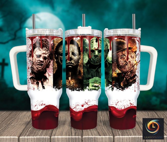 Horror Characters Movies Custom Stanley Quencher 40Oz Stainless Steel Tumbler With Handle