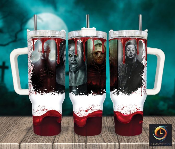 Horror Characters Movies Custom Stanley Quencher 40Oz Stainless Steel Tumbler With Handle