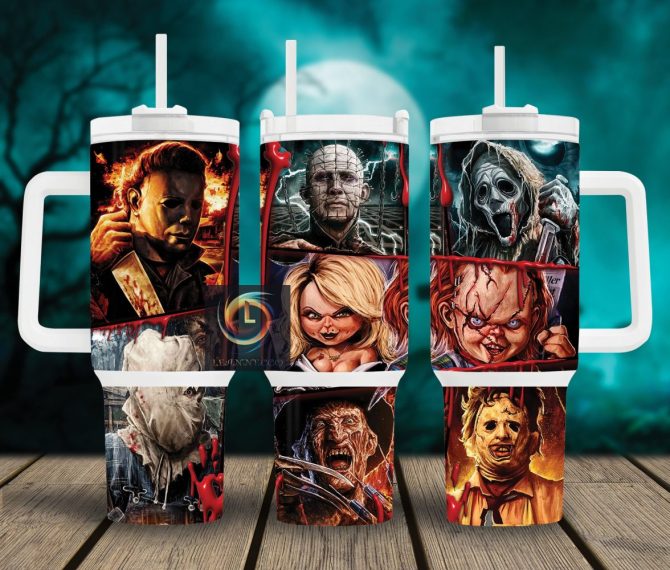Horror Characters Movies Custom Stanley Quencher 40Oz Stainless Steel Tumbler With Handle