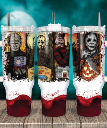 Horror Characters Movies Custom Stanley Quencher 40Oz Stainless Steel Tumbler With Handle