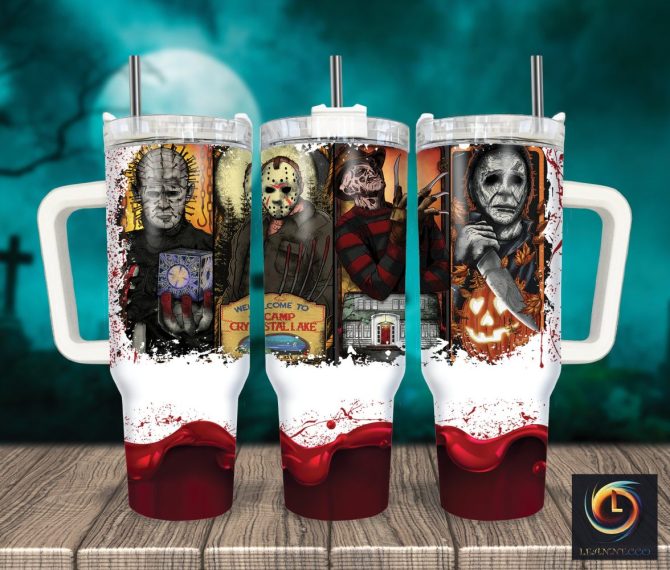 Horror Characters Movies Custom Stanley Quencher 40Oz Stainless Steel Tumbler With Handle