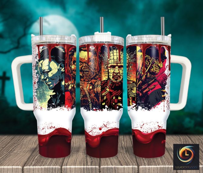 Horror Characters Movies Custom Stanley Quencher 40Oz Stainless Steel Tumbler With Handle