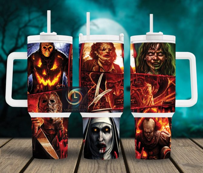 Horror Characters Movies Custom Stanley Quencher 40Oz Stainless Steel Tumbler With Handle