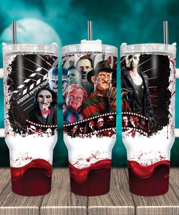 Horror Characters Movies Custom Stanley Quencher 40Oz Stainless Steel Tumbler With Handle