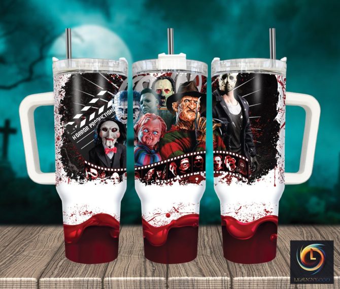 Horror Characters Movies Custom Stanley Quencher 40Oz Stainless Steel Tumbler With Handle
