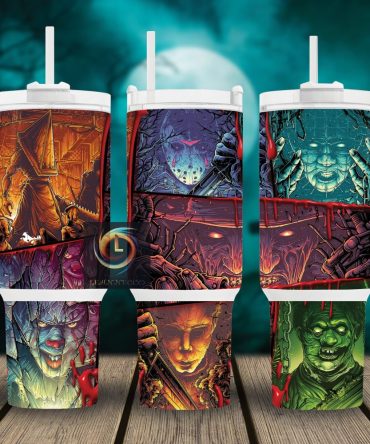 Horror Characters Movies Custom Stanley Quencher 40Oz Stainless Steel Tumbler With Handle