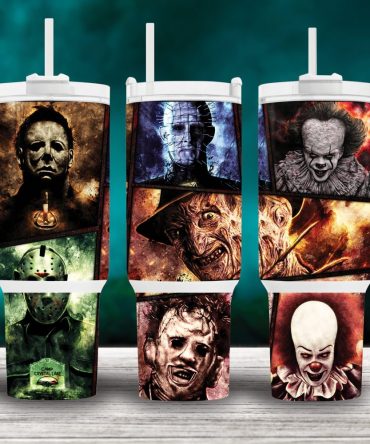 Horror Characters Movies Custom Stanley Quencher 40Oz Stainless Steel Tumbler With Handle