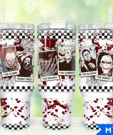 Horror Halloween Characters Movies Custom Stanley Quencher 40Oz Stainless Steel Tumbler With Handle