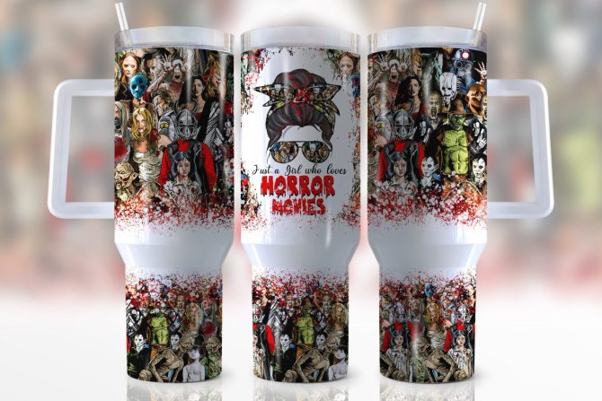 Horror Junkie Movies Custom Stanley Quencher 40Oz Stainless Steel Tumbler With Handle