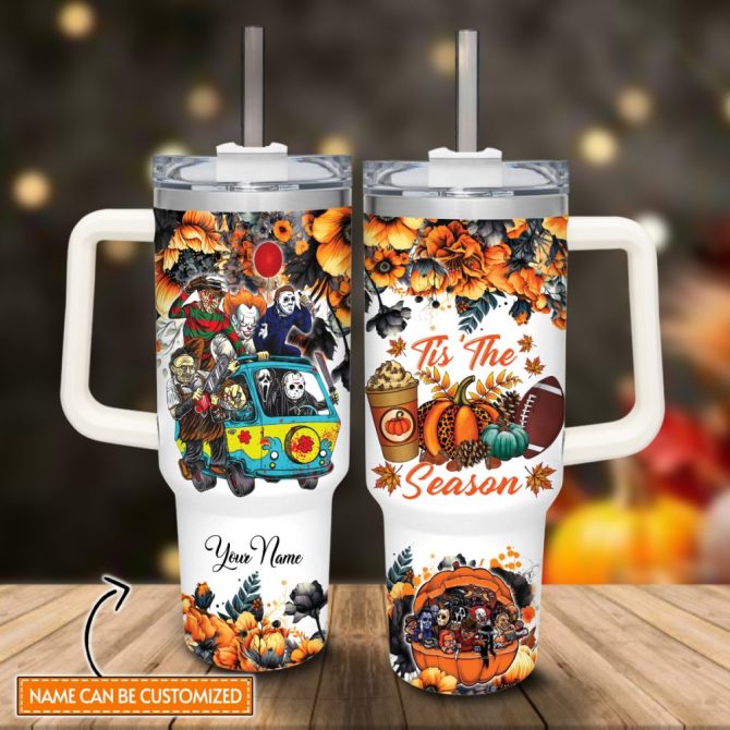 Horror Movie Characters Movie Custom Stanley Quencher 40Oz Stainless Steel Tumbler With Handle - Image 2