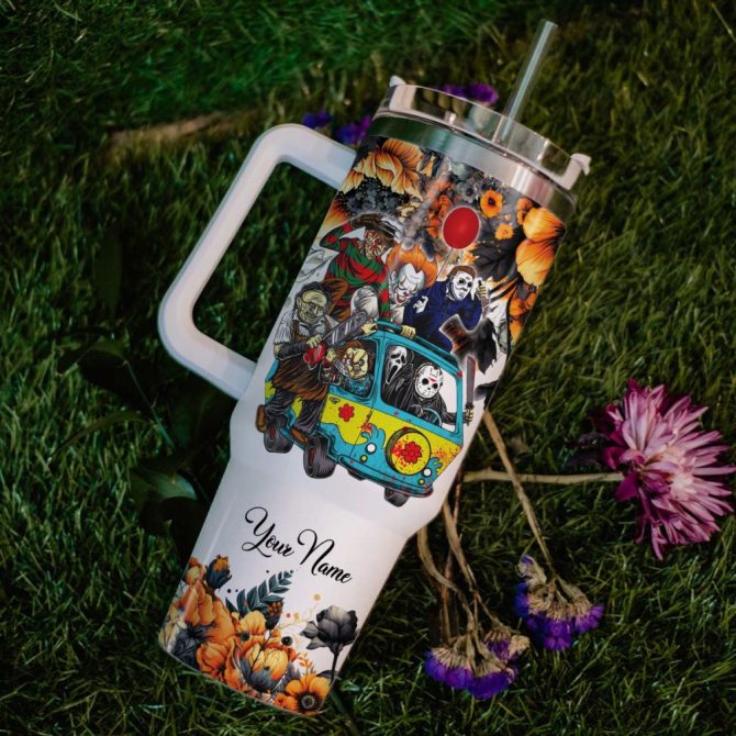 Horror Movie Characters Movie Custom Stanley Quencher 40Oz Stainless Steel Tumbler With Handle - Image 7