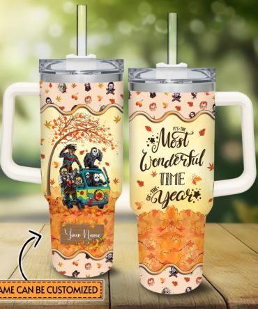 Horror Movie Characters Movie Custom Stanley Quencher 40Oz Stainless Steel Tumbler With Handle