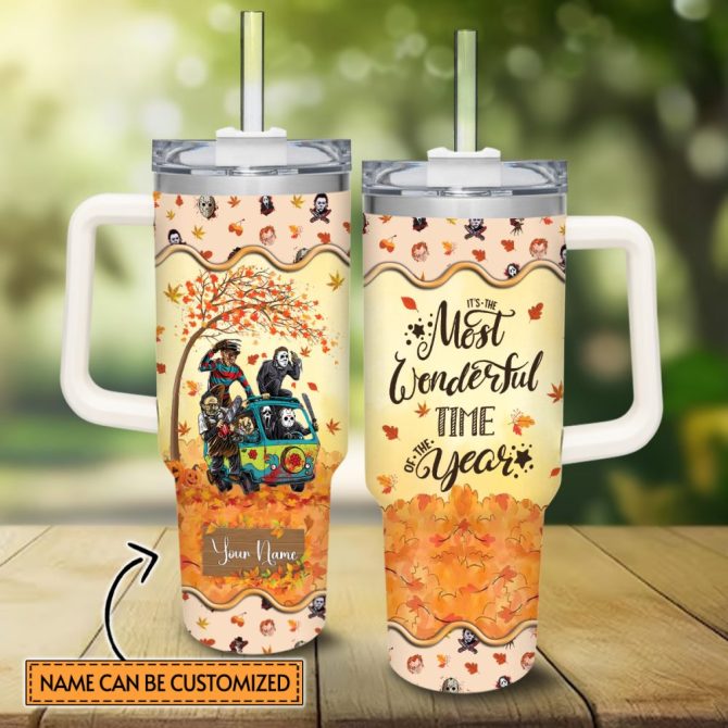 Horror Movie Characters Movie Custom Stanley Quencher 40Oz Stainless Steel Tumbler With Handle
