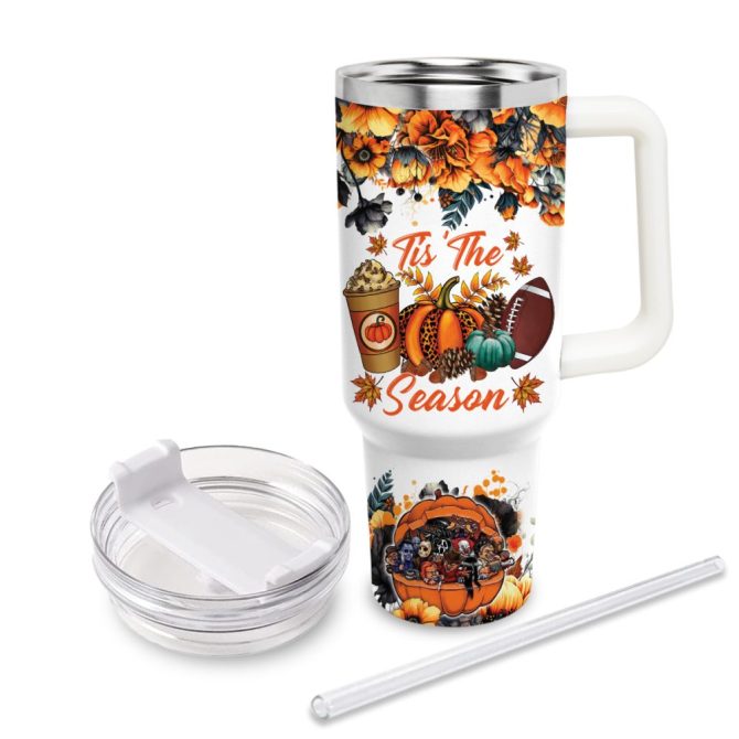 Horror Movie Characters Movie Custom Stanley Quencher 40Oz Stainless Steel Tumbler With Handle - Image 4