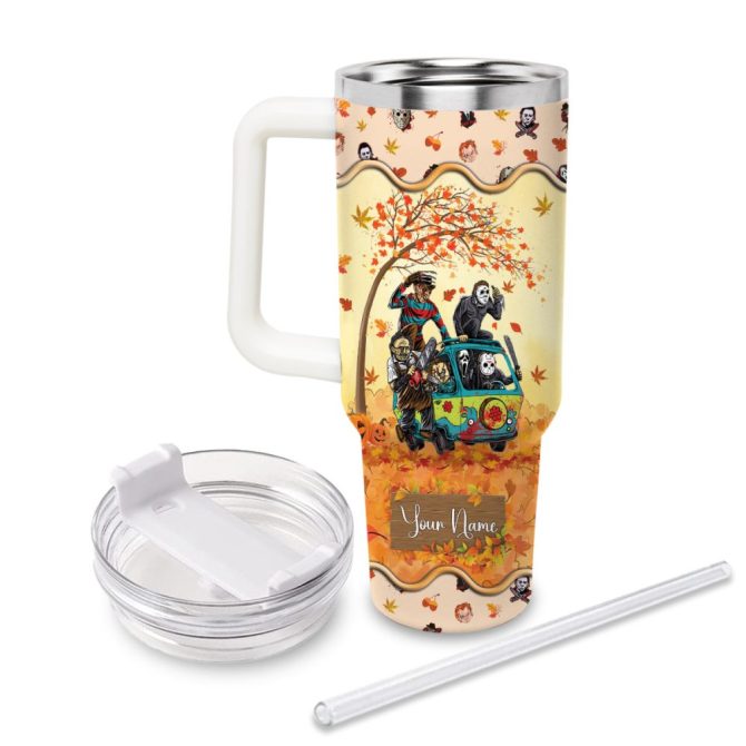 Horror Movie Characters Movie Custom Stanley Quencher 40Oz Stainless Steel Tumbler With Handle - Image 2