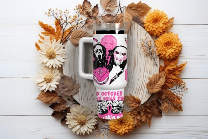 Horror Movie Characters Movies Custom Stanley Quencher 40Oz Stainless Steel Tumbler With Handle - Image 2