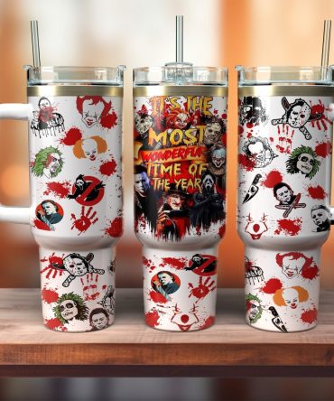 Horror Movie Characters Movies Custom Stanley Quencher 40Oz Stainless Steel Tumbler With Handle