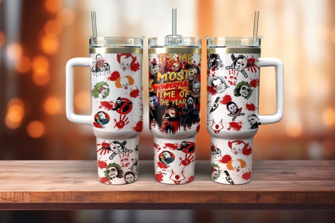 Horror Movie Characters Movies Custom Stanley Quencher 40Oz Stainless Steel Tumbler With Handle