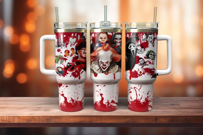 Horror Movie Characters Movies Custom Stanley Quencher 40Oz Stainless Steel Tumbler With Handle