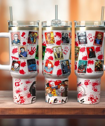 Horror Movie Characters Movies Custom Stanley Quencher 40Oz Stainless Steel Tumbler With Handle