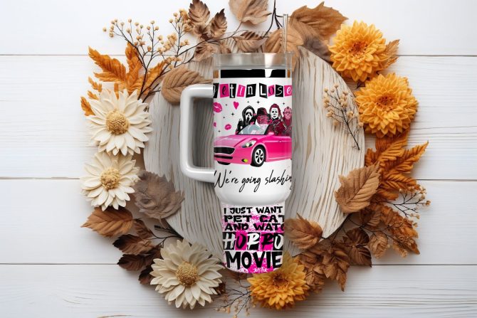 Horror Movie Characters Movies Custom Stanley Quencher 40Oz Stainless Steel Tumbler With Handle - Image 2