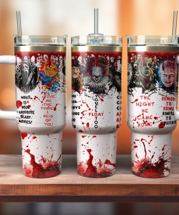 Horror Movie Characters Movies Custom Stanley Quencher 40Oz Stainless Steel Tumbler With Handle