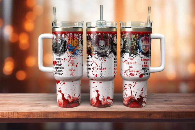 Horror Movie Characters Movies Custom Stanley Quencher 40Oz Stainless Steel Tumbler With Handle