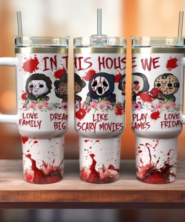 Horror Movie Characters Movies Custom Stanley Quencher 40Oz Stainless Steel Tumbler With Handle