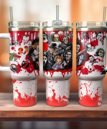 Horror Movie Characters Movies Custom Stanley Quencher 40Oz Stainless Steel Tumbler With Handle