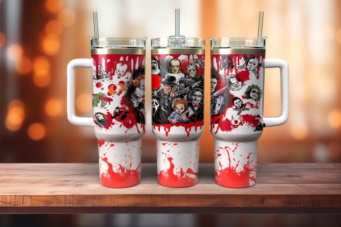 Horror Movie Characters Movies Custom Stanley Quencher 40Oz Stainless Steel Tumbler With Handle