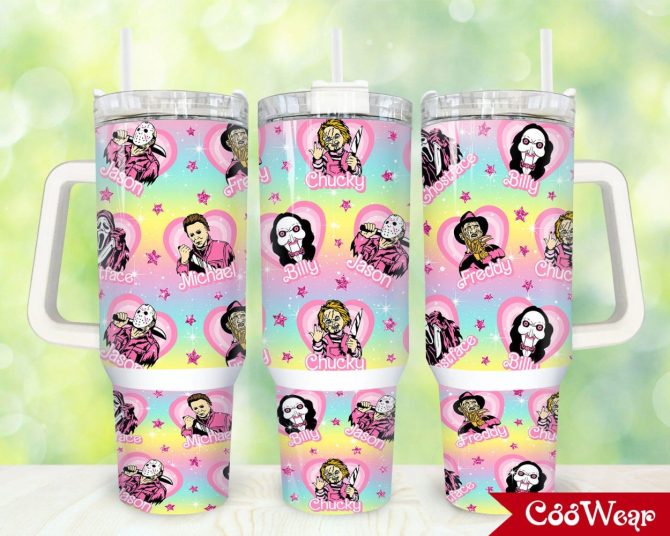 Horror Movies Characters Movies Custom Stanley Quencher 40Oz Stainless Steel Tumbler With Handle