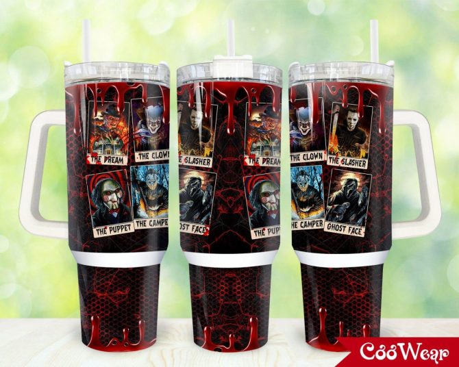 Horror Movies Characters Movies Custom Stanley Quencher 40Oz Stainless Steel Tumbler With Handle