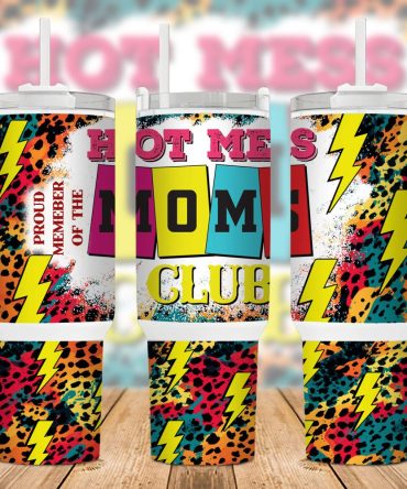 Hot Mess Moms Club Custom Stanley Quencher 40Oz Stainless Steel Tumbler With Handle