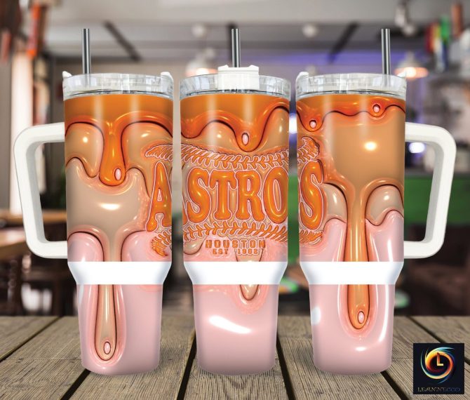 Houston Astros Mlb Custom Stanley Quencher 40Oz Stainless Steel Tumbler With Handle