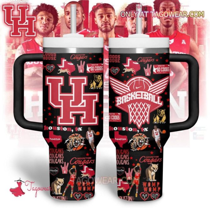 Houston Cougars Basketball Team Ncaa Custom Stanley Quencher 40Oz Stainless Steel