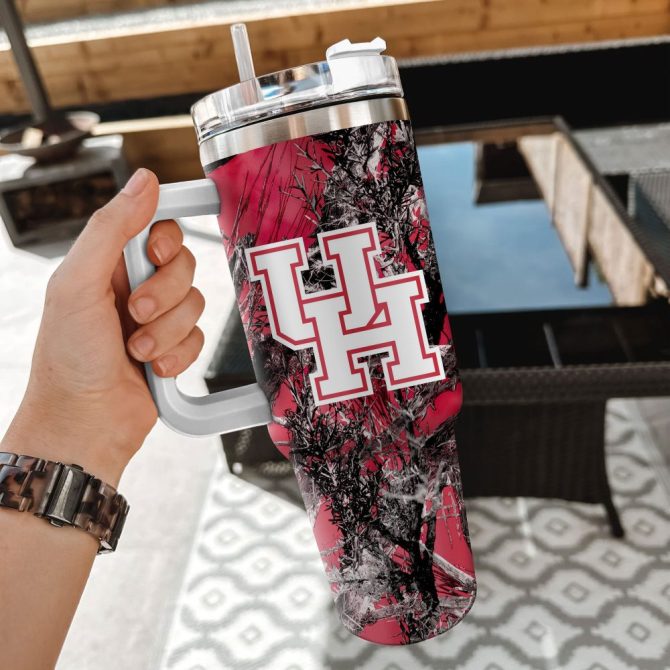 Houston Cougars Ncaa Hunting Custom Stanley Quencher 40Oz Stainless Steel Tumbler With Handle - Image 2