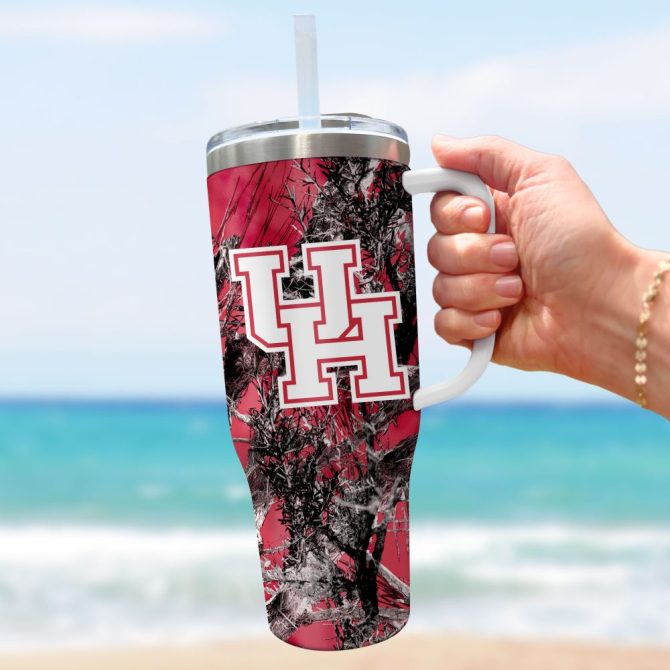 Houston Cougars Ncaa Hunting Custom Stanley Quencher 40Oz Stainless Steel Tumbler With Handle - Image 3