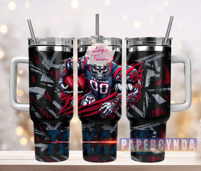 Houston Texans Custom Stanley Quencher 40Oz Stainless Steel Tumbler With Handle