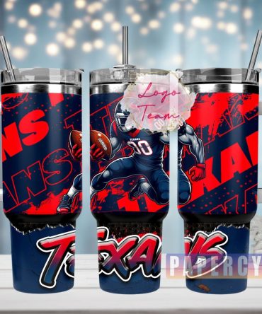Houston Texans Custom Stanley Quencher 40Oz Stainless Steel Tumbler With Handle