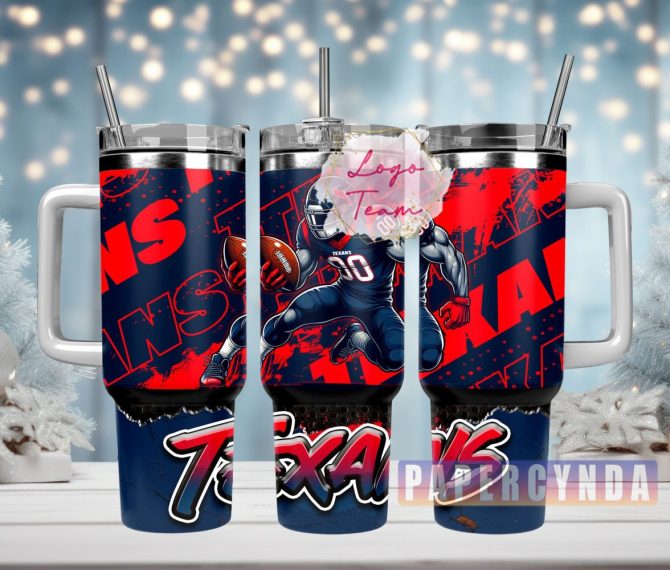 Houston Texans Custom Stanley Quencher 40Oz Stainless Steel Tumbler With Handle