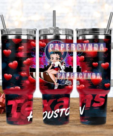 Houston Texans Custom Stanley Quencher 40Oz Stainless Steel Tumbler With Handle