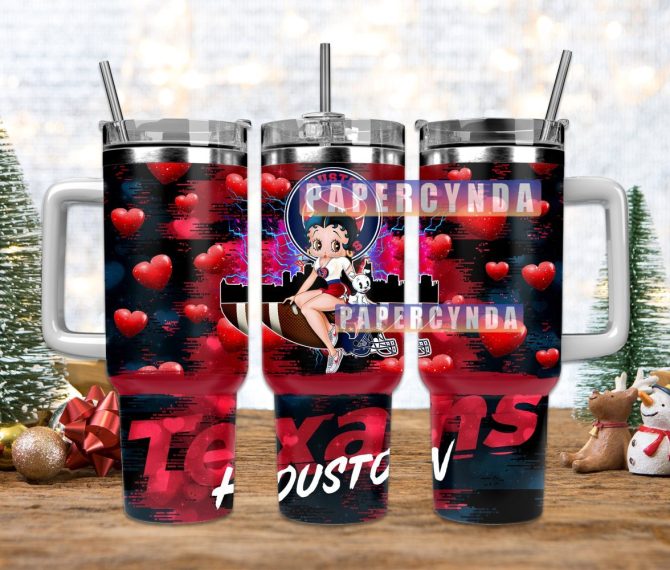 Houston Texans Custom Stanley Quencher 40Oz Stainless Steel Tumbler With Handle