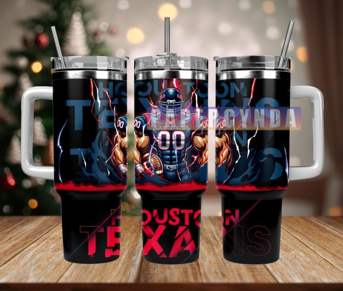 Houston Texans Custom Stanley Quencher 40Oz Stainless Steel Tumbler With Handle
