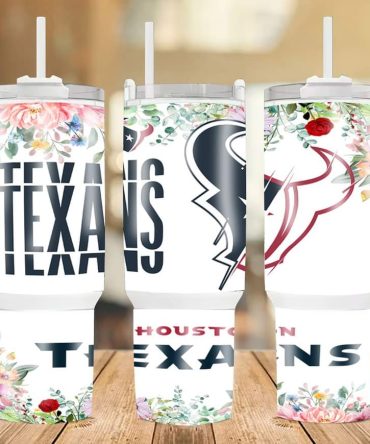 Houston Texans Floral Nfl Custom Stanley Quencher 40Oz Stainless Steel
