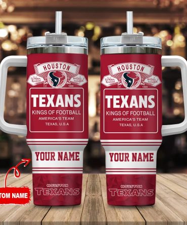 Houston Texans Nfl Bud Light Custom Stanley Quencher 40Oz Stainless Steel Tumbler With Handle