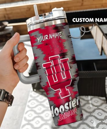 Indiana Hoosiers Ncaa Custom Stanley Quencher 40Oz Stainless Steel Tumbler With Handle