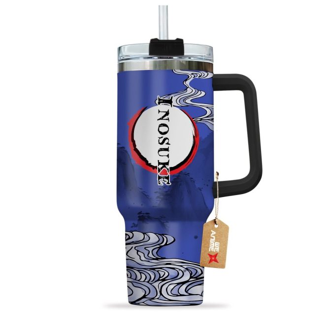 Inosuke Hashibira Kimestu No Yaiba Anime Custom Stanley Quencher 40Oz Stainless Steel Tumbler With Handle - Image 2