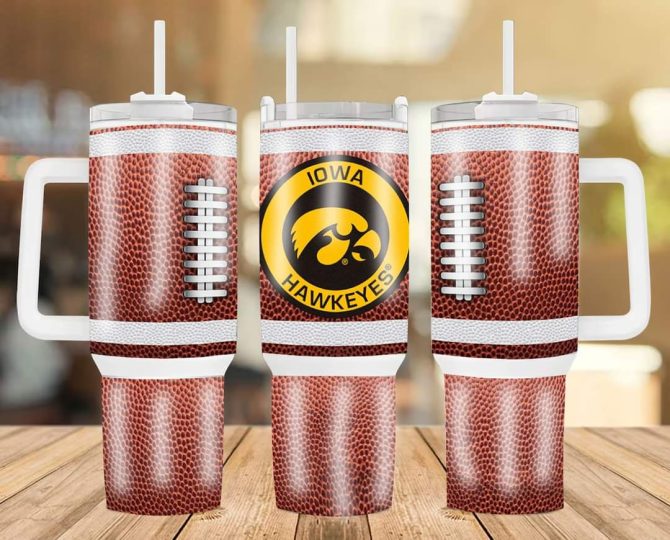 Iowa Hawkeyes Football Team Ncaa Custom Stanley Quencher 40Oz Stainless Steel
