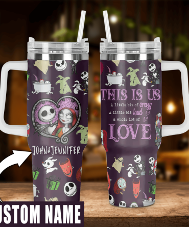 Jack Skellington Custom Stanley Quencher 40Oz Stainless Steel Tumbler With Handle