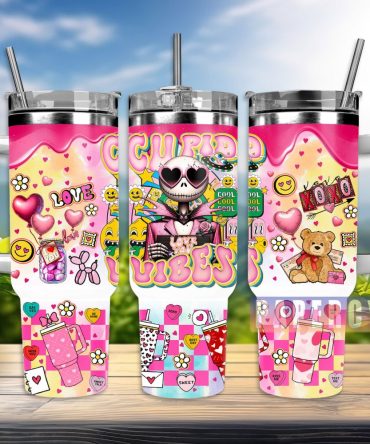 Jack Skellington Custom Stanley Quencher 40Oz Stainless Steel Tumbler With Handle